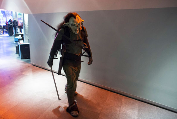 Man in Hobbit costume