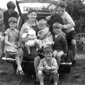 A family day out. Joby is second from the right on the back row (aged 3). Pictured are Joby's brothers and sisters and their mum