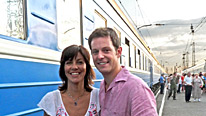 Julia Bradbury and Matt Baker on their leg of the Around The World In 80 Days challenge