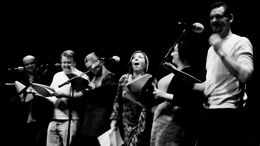Cast rehearsal at the Centre for Contemporary Arts, Glasgow.