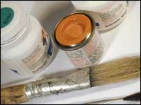 paint brush & paints