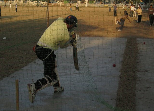 The Islamabad Greeners, in the nets. One of their bowlers said the extremists would only be defeated by force: 