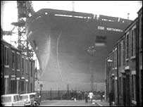 Ship at end of street