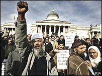 تظاهرات مسلمانان در لندن