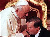 Jan Pavel II. s Lechem Walesou