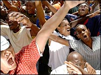 Manifestantes contra Aristide