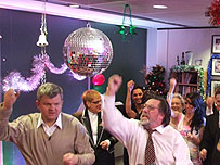 Adrian dancing with Ricky Tomlinson