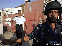 Jordánská policie na místě odpálení rakety