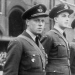 Pilot Officer 'Mike' Donnet and Pilot Officer André Plisnier receiving their Belgian Croix de Guerre.