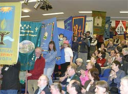 Banner parade at the Unitarian General Assembly annual meeting 2003