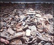 Shoes taken from the inmates of Auschwitz