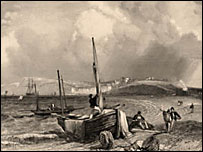 Sketch of Budleigh beach from 1837