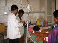 मस्तिष्क ज्वर से पीड़ित बच्चे