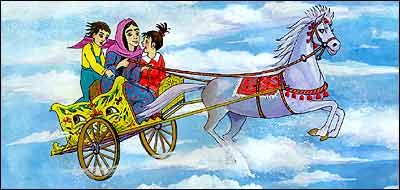 خاله گادیران اطفال را به تماشای پارک سنايی می برد.