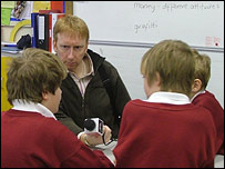 pupils being interviewed about citizenship