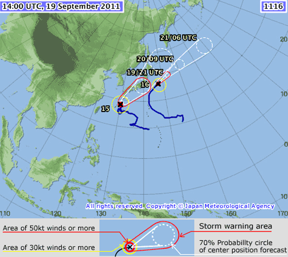 forecast track storm roke and sonca