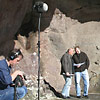 Recording Runi Brattaberg in Faeroes cave. Photo Alan Brockie