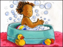 عادله در حال شستن