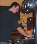 Working on the desk in the studio