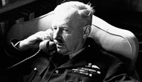 Sir Arthur Harris (1892-1984), nicknamed Bomber Harris, the commander-in-chief of the RAF's Bomber Command