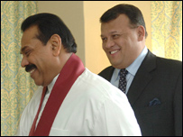 President Rajapaksha with Minister Mahinda Samarasinghe