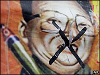 Biểu ngữ lên án lãnh đạo Bắc Hàn