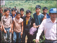 Một số người Thượng ở vùng cao nguyên miền Trung Việt Nam đã bỏ chạy sang Campuchia