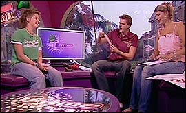 Picture: Jake and Holly present CBBC at the Fame Academy