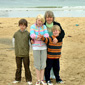Michelle and her children at Ballyliffen beach. Susie, Jim and Joe the youngest