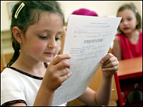 Žačka s vysvědčením