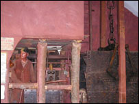 Hodbarrow mine cage
