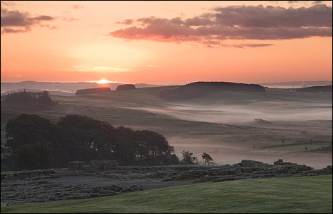 Dawn at Housesteads Fort. Photo: Joan Thirlaway