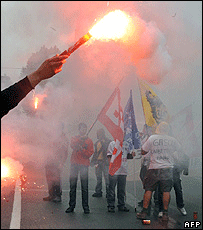 Fishermen protesting in Brussels