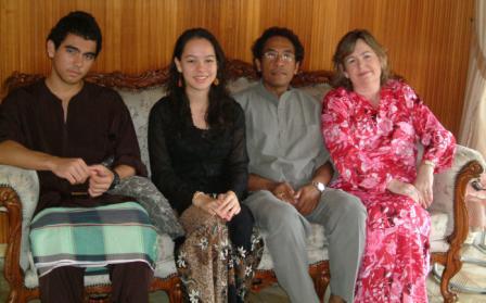 The family in Malay dress