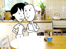 Helen and Michal in the kitchen