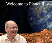 ray clark with lunar landscape on planet ray