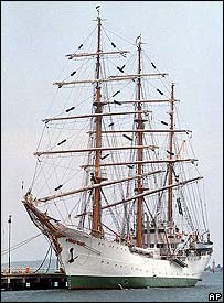 O navio El Gloria, da Marinha colombiana