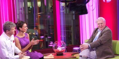 David Attenborough in the studio 