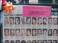 Fotografie obětí útoku na Bali