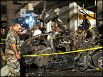 Cena do ataque no sul de Beirute