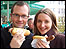 Bratwurst eating