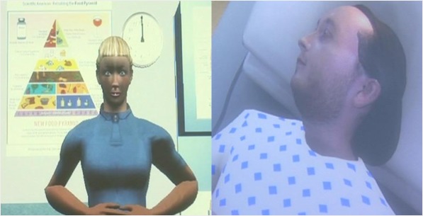 Virtual reality patients. 2009 on left. 2011 on right.