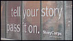 StoryCorps recording booth in Foley Square, New York