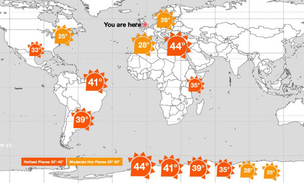 Map of world with hotspots labelled.