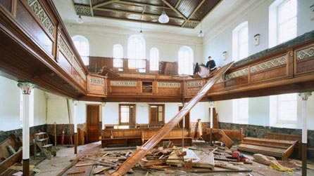 Interior view of Ebenezer Chapel, Tumble
