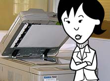 Helen by the photocopier