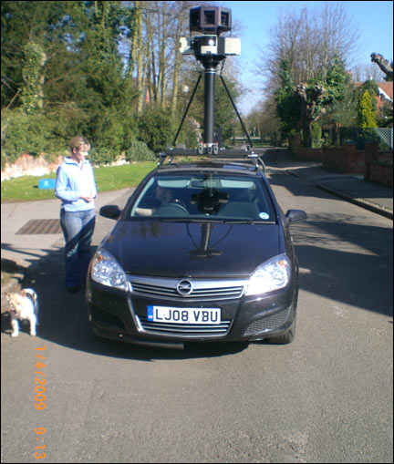 Image of Google Street View car, taken by Paul Jacobs