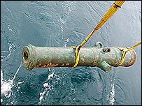 42 pounder cannon. Picture Courtesy Odyssey Marine Exploration