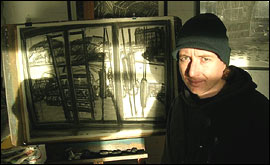 Artist in his studio