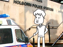Tim at the police station